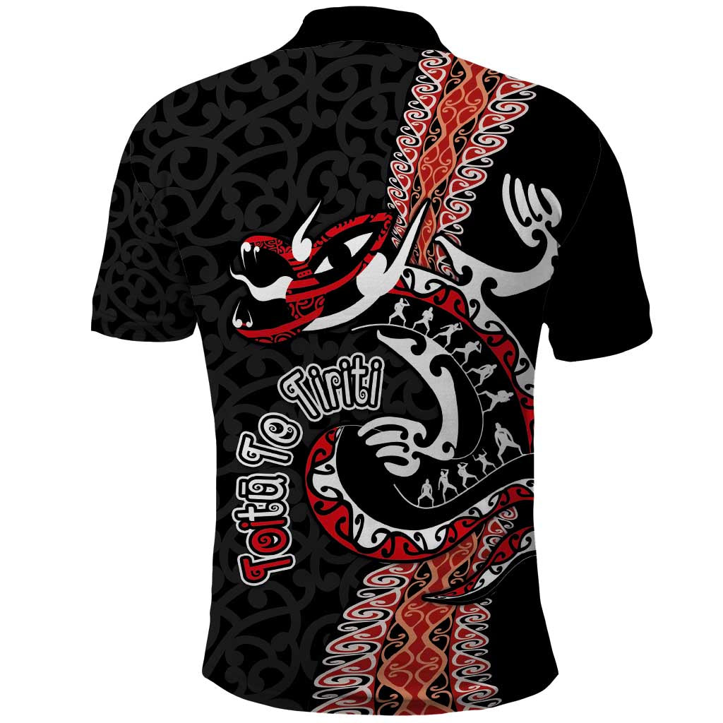 Aotearoa Toitu Te Tiriti Polo Shirt Maori Taniwha Haka - Honour the Treaty LT03
