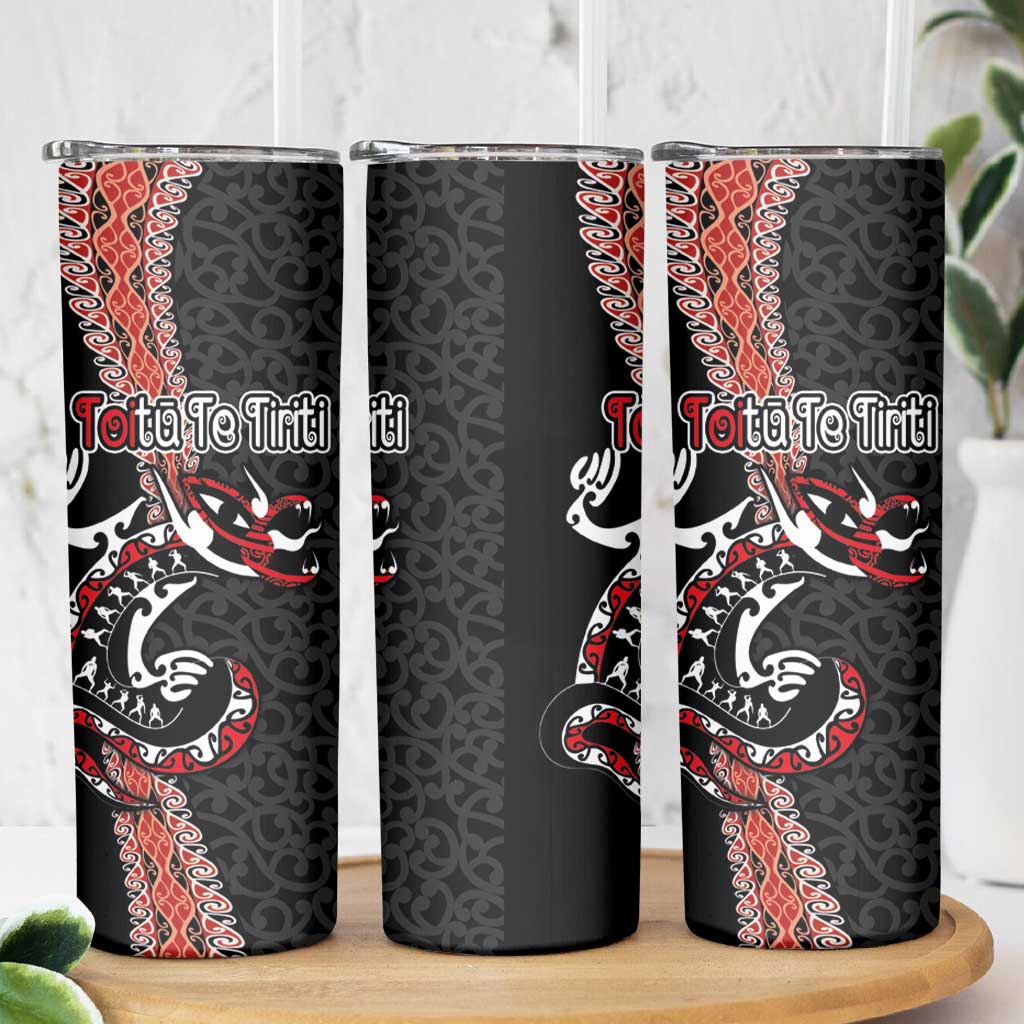 Aotearoa Toitu Te Tiriti Skinny Tumbler Maori Taniwha Haka - Honour the Treaty LT03 - Polynesian Pride