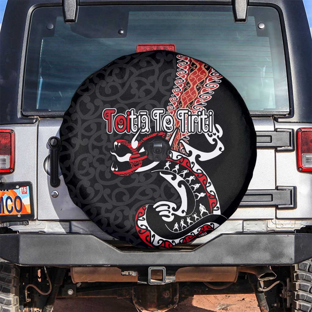 Aotearoa Toitu Te Tiriti Spare Tire Cover Maori Taniwha Haka - Honour the Treaty LT03