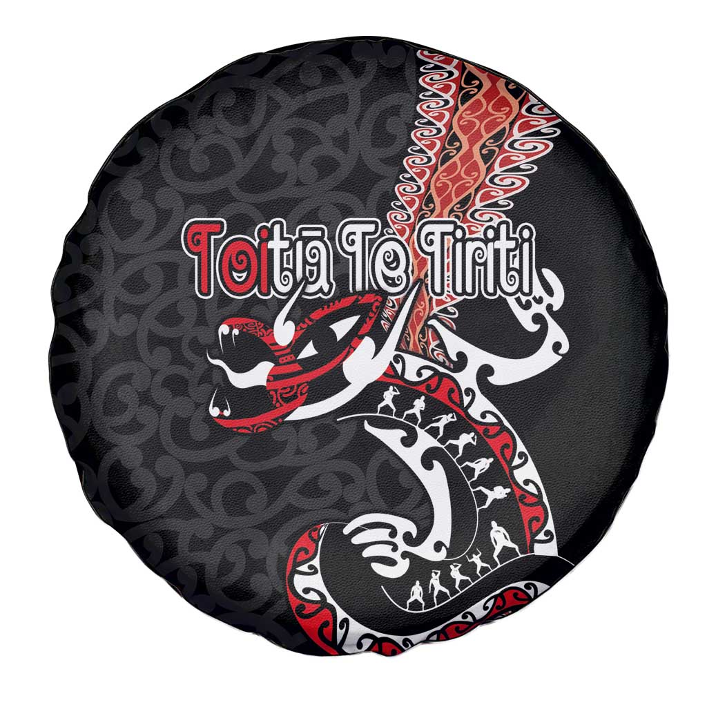 Aotearoa Toitu Te Tiriti Spare Tire Cover Maori Taniwha Haka - Honour the Treaty LT03