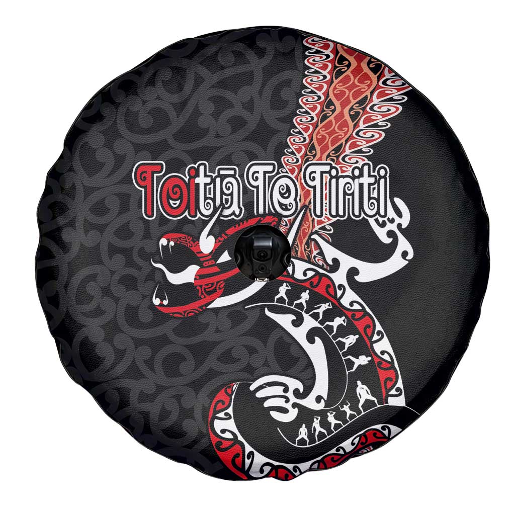 Aotearoa Toitu Te Tiriti Spare Tire Cover Maori Taniwha Haka - Honour the Treaty LT03