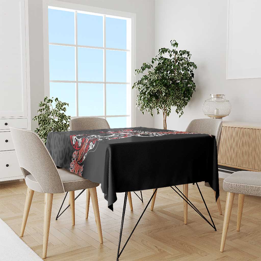 Aotearoa Toitu Te Tiriti Tablecloth Maori Taniwha Haka - Honour the Treaty LT03