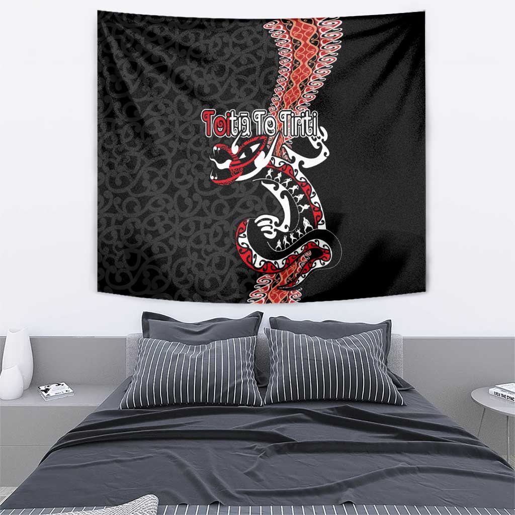 Aotearoa Toitu Te Tiriti Tapestry Maori Taniwha Haka - Honour the Treaty LT03