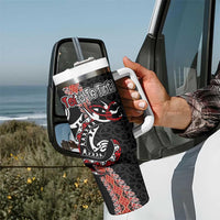 Aotearoa Toitu Te Tiriti Tumbler With Handle Maori Taniwha Haka - Honour the Treaty