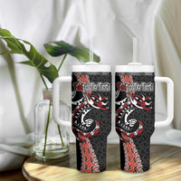 Aotearoa Toitu Te Tiriti Tumbler With Handle Maori Taniwha Haka - Honour the Treaty