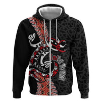 Aotearoa Toitu Te Tiriti Zip Hoodie Maori Taniwha Haka - Honour the Treaty LT03 Zip Hoodie Black - Polynesian Pride