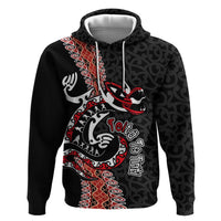 Aotearoa Toitu Te Tiriti Zip Hoodie Maori Taniwha Haka - Honour the Treaty LT03 Pullover Hoodie Black - Polynesian Pride