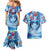 Hawaiian Dolphin Love Couple - Ocean Heart Couples Matching Mermaid Dress and Hawaiian Shirt