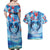 Hawaiian Dolphin Love Couple - Ocean Heart Couples Matching Off Shoulder Maxi Dress and Hawaiian Shirt