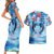 Hawaiian Dolphin Love Couple - Ocean Heart Couples Matching Short Sleeve Bodycon Dress and Hawaiian Shirt