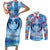 Hawaiian Dolphin Love Couple - Ocean Heart Couples Matching Short Sleeve Bodycon Dress and Long Sleeve Button Shirt