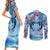 Hawaiian Dolphin Love Couple - Ocean Heart Couples Matching Short Sleeve Bodycon Dress and Long Sleeve Button Shirt