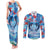 Hawaiian Dolphin Love Couple - Ocean Heart Couples Matching Tank Maxi Dress and Long Sleeve Button Shirt