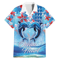 Hawaiian Dolphin Love Couple - Ocean Heart Family Matching Mermaid Dress and Hawaiian Shirt
