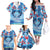 Hawaiian Dolphin Love Couple - Ocean Heart Family Matching Off The Shoulder Long Sleeve Dress and Hawaiian Shirt