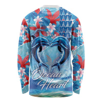 Hawaiian Dolphin Love Couple - Ocean Heart Long Sleeve Shirt