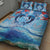 Hawaiian Dolphin Love Couple - Ocean Heart Quilt Bed Set