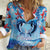 Hawaiian Dolphin Love Couple - Ocean Heart Women Casual Shirt