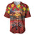 Hawaiian Turtle Love Couple Baseball Jersey Ocean Serenade - Honu Honi Ihu with Hibiscus and Romantic Sunset Red Color