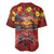 Hawaiian Turtle Love Couple Baseball Jersey Ocean Serenade - Honu Honi Ihu with Hibiscus and Romantic Sunset Red Color