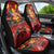 Hawaiian Turtle Love Couple Car Seat Cover Ocean Serenade - Honu Honi Ihu with Hibiscus and Romantic Sunset Red Color