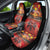 Hawaiian Turtle Love Couple Car Seat Cover Ocean Serenade - Honu Honi Ihu with Hibiscus and Romantic Sunset Red Color