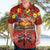 Hawaiian Turtle Love Couple Hawaiian Shirt Ocean Serenade - Honu Honi Ihu with Hibiscus and Romantic Sunset Red Color