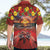 Hawaiian Turtle Love Couple Hawaiian Shirt Ocean Serenade - Honu Honi Ihu with Hibiscus and Romantic Sunset Red Color