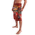 Hawaiian Turtle Love Couple Lavalava Ocean Serenade - Honu Honi Ihu with Hibiscus and Romantic Sunset Red Color