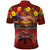 Hawaiian Turtle Love Couple Polo Shirt Ocean Serenade - Honu Honi Ihu with Hibiscus and Romantic Sunset Red Color