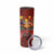 Hawaiian Turtle Love Couple Skinny Tumbler Ocean Serenade - Honu Honi Ihu with Hibiscus and Romantic Sunset Red Color