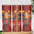 Hawaiian Turtle Love Couple Skinny Tumbler Ocean Serenade - Honu Honi Ihu with Hibiscus and Romantic Sunset Red Color