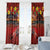 Hawaiian Turtle Love Couple Window Curtain Ocean Serenade - Honu Honi Ihu with Hibiscus and Romantic Sunset Red Color