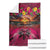 Hawaiian Turtle Love Couple Blanket Ocean Serenade - Honu Honi Ihu with Hibiscus and Romantic Sunset Pink Color