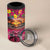 Hawaiian Turtle Love Couple 4 in 1 Can Cooler Tumbler Ocean Serenade - Honu Honi Ihu with Hibiscus and Romantic Sunset Pink Color