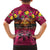 Hawaiian Turtle Love Couple Family Matching Long Sleeve Bodycon Dress and Hawaiian Shirt Ocean Serenade - Honu Honi Ihu with Hibiscus and Romantic Sunset Pink Color