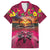 Hawaiian Turtle Love Couple Hawaiian Shirt Ocean Serenade - Honu Honi Ihu with Hibiscus and Romantic Sunset Pink Color