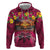 Hawaiian Turtle Love Couple Hoodie Ocean Serenade - Honu Honi Ihu with Hibiscus and Romantic Sunset Pink Color