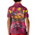 Hawaiian Turtle Love Couple Kid Polo Shirt Ocean Serenade - Honu Honi Ihu with Hibiscus and Romantic Sunset Pink Color