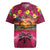 Hawaiian Turtle Love Couple Rugby Jersey Ocean Serenade - Honu Honi Ihu with Hibiscus and Romantic Sunset Pink Color