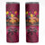 Hawaiian Turtle Love Couple Skinny Tumbler Ocean Serenade - Honu Honi Ihu with Hibiscus and Romantic Sunset Pink Color