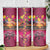 Hawaiian Turtle Love Couple Skinny Tumbler Ocean Serenade - Honu Honi Ihu with Hibiscus and Romantic Sunset Pink Color