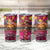 Hawaiian Turtle Love Couple Tumbler Cup Ocean Serenade - Honu Honi Ihu with Hibiscus and Romantic Sunset Pink Color