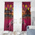 Hawaiian Turtle Love Couple Window Curtain Ocean Serenade - Honu Honi Ihu with Hibiscus and Romantic Sunset Pink Color