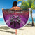 Hawaiian Turtle Love Couple Beach Blanket Ocean Serenade - Honu Honi Ihu with Hibiscus and Romantic Sunset Purple Color