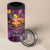 Hawaiian Turtle Love Couple 4 in 1 Can Cooler Tumbler Ocean Serenade - Honu Honi Ihu with Hibiscus and Romantic Sunset Purple Color