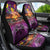 Hawaiian Turtle Love Couple Car Seat Cover Ocean Serenade - Honu Honi Ihu with Hibiscus and Romantic Sunset Purple Color