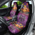 Hawaiian Turtle Love Couple Car Seat Cover Ocean Serenade - Honu Honi Ihu with Hibiscus and Romantic Sunset Purple Color