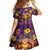 Hawaiian Turtle Love Couple Family Matching Short Sleeve Bodycon Dress and Hawaiian Shirt Ocean Serenade - Honu Honi Ihu with Hibiscus and Romantic Sunset Purple Color