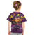 Hawaiian Turtle Love Couple Kid T Shirt Ocean Serenade - Honu Honi Ihu with Hibiscus and Romantic Sunset Purple Color